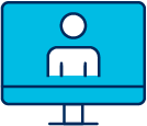Desktop with person